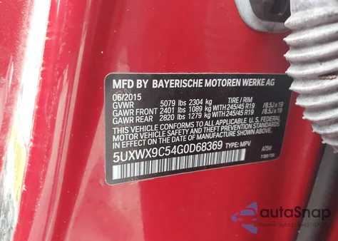 2016 BMW X3 xDrive28I из США, поврежденный, VIN 5UXWX9C54G0D68369